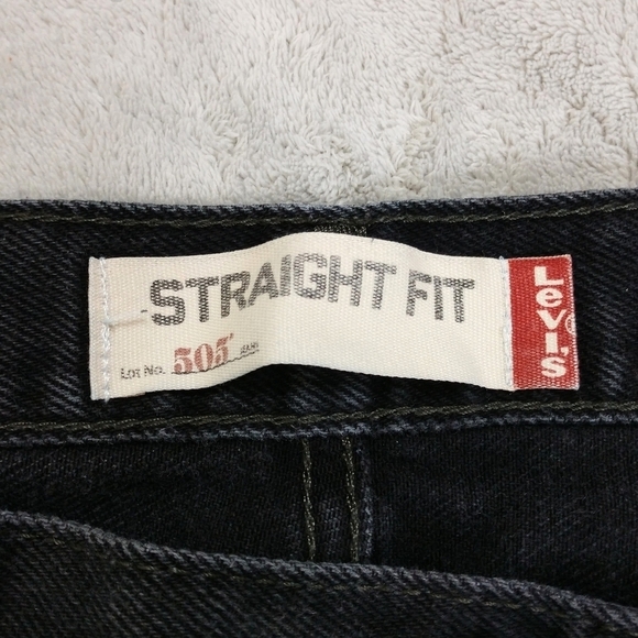 Levi's 505 Black Men's Regular Fit Straight Leg Jeans Sz 36x30 - Picture 10 of 14